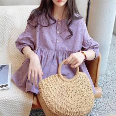 批发2026夏装大码女装娃娃衫甜美圆领蓬蓬灯笼碎花<b class='q'>衬衫</b>M 4XL200斤