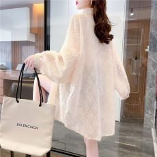 批发官图 抖音原版质量2026新款<b class='q'>中长款</b>流苏<b class='q'>开衫</b>薄款polo领衬衫外套女