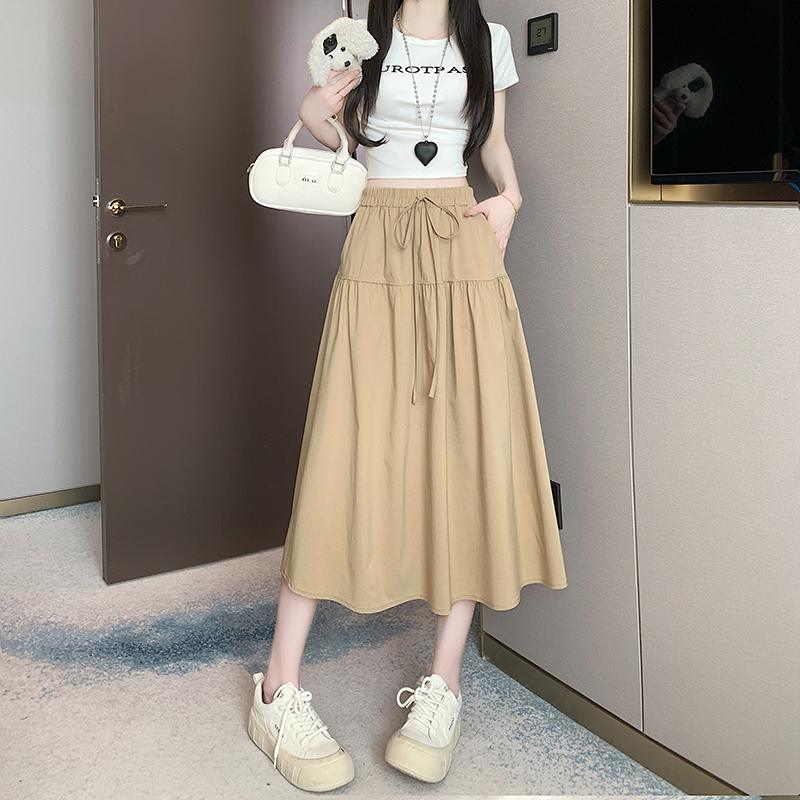 MY1365# 春夏时尚新款法式显瘦a字大摆中长款半身裙女裝貨源服裝批發