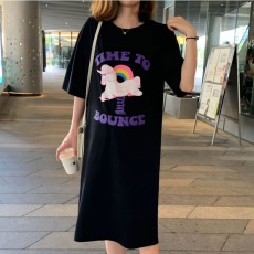 批发仿棉<b class='q'>牛奶</b><b class='q'>丝</b>夏季韩版韩国大码长款<b class='q'>连衣裙</b>胖mm宽松过膝睡裙专供外贸