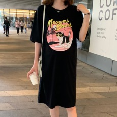 批发仿棉<b class='q'>牛奶</b><b class='q'>丝</b>#韩版<b class='q'>连衣裙</b>夏季新款大码宽松长款过膝胖mm孕妇睡裙女