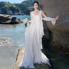 批发【芍药】重工叠层荷叶边连衣裙飘逸晨袍日常小礼服度假裙<b class='q'>两件套</b>