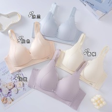 批发高品质无痕前开扣哺乳内衣女聚拢透气固定杯收副乳防下垂调整文胸