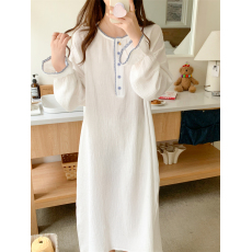 批发实拍实价 <b class='q'>春</b>季新款睡衣女简约纯色宽松长袖家居服套装