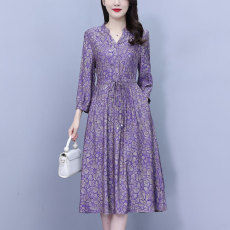 批发真丝桑蚕丝<b class='q'>连衣裙</b>女夏2025新款香云纱国际大品牌杭州高端妈妈裙子