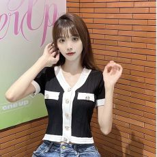 批发气质淑女风v领短袖针织<b class='q'>开衫</b>女2026夏季新款宽松显瘦薄款短款上衣