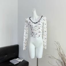 批发Joeys <b class='q'>品牌</b>原创 蝴蝶结内搭打底辣妹上衣2024修身纯欲长袖T恤女