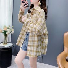 批发实拍 抖音天猫质量2026春秋<b class='q'>中长款</b>格子衬衫新款长袖外搭薄款<b class='q'>开衫</b>