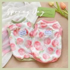 批发人间水蜜桃~宠物衣服春夏秋季薄款泰迪小型犬猫咪背心通用防掉毛