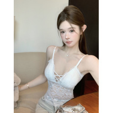 批发**实价**~实拍性感镂空蕾丝V领吊带背心打底衫辣妹上衣女