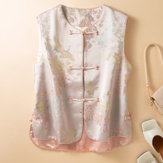 批发新中式国风真丝马甲女2026春<b class='q'>夏季</b>新款复古马夹高端桑蚕丝上衣