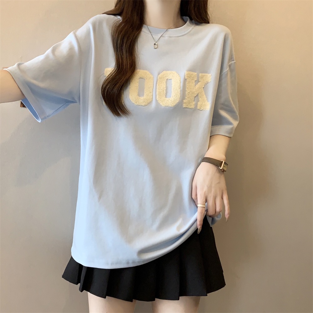 MY220#21支纯棉 210g100%绵短袖T恤女毛巾绣女裝貨源服裝批發