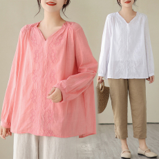 批发2026早<b class='q'>春</b>大码女装韩版时尚宽松打底衫长袖T恤上衣M-4XL200斤