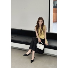 批发2025新款尖头浅口单鞋细跟高跟后空搭扣时尚百搭通勤女鞋