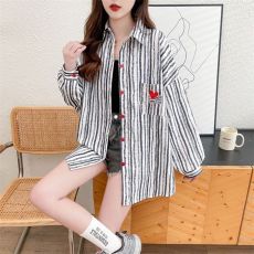 批发实拍 原版做法质量<b class='q'>中长款</b>薄款<b class='q'>开衫</b>防晒衬衫春夏新款条纹外套女