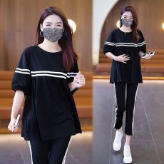 批发现货时尚套装女夏新款韩版宽松<b class='q'>大码</b>显瘦遮肚洋气<b class='q'>运动服</b>两件套#836