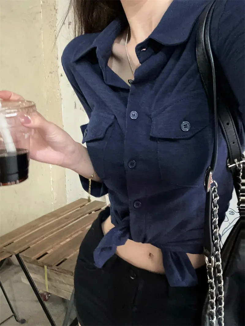 폴드 칼라 긴소매 슬림핏 가디건 상세 이미지 27