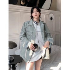 批发重工镶钻牛仔外套女2025秋季新款复古水洗设计感宽松chic夹克上衣