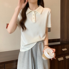 批发实拍 实价 涤珠地 100%涤 夏装polo领短袖<b class='q'>T</b><b class='q'>恤</b>女<b class='q'>衬衫</b>上衣