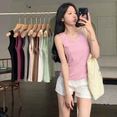 批发微胖MM大码吊带背心女夏季内搭防走光设计感小众无袖t恤打底衫