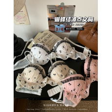 批发实价实拍 <b class='q'>日系</b>甜美纯欲蕾丝内衣女无钢圈小胸聚拢蝴蝶结<b class='q'>文胸</b>