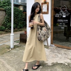 批发实拍实价~ 复古高级感气质慵懒风宽松显瘦a字<b class='q'>无袖</b><b class='q'>背心</b>连衣裙女