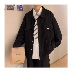 批发牛仔外套男潮牌韩版潮流宽松复古欧美<b class='q'>嘻哈</b>炸街上衣高街春秋季夹克