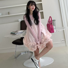 批发有货<b class='q'>韩国</b>东大门 春季新款吊带花边宽松连衣裙