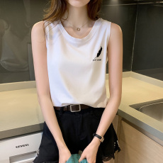 批发<b class='q'>实拍</b>后包领纯棉小吊带背心女内搭外穿夏短袖T恤无袖运动上衣