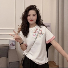 批发天猫抖音质量短袖T恤2026年夏新款女装别致盘扣刺绣宽松显瘦上衣