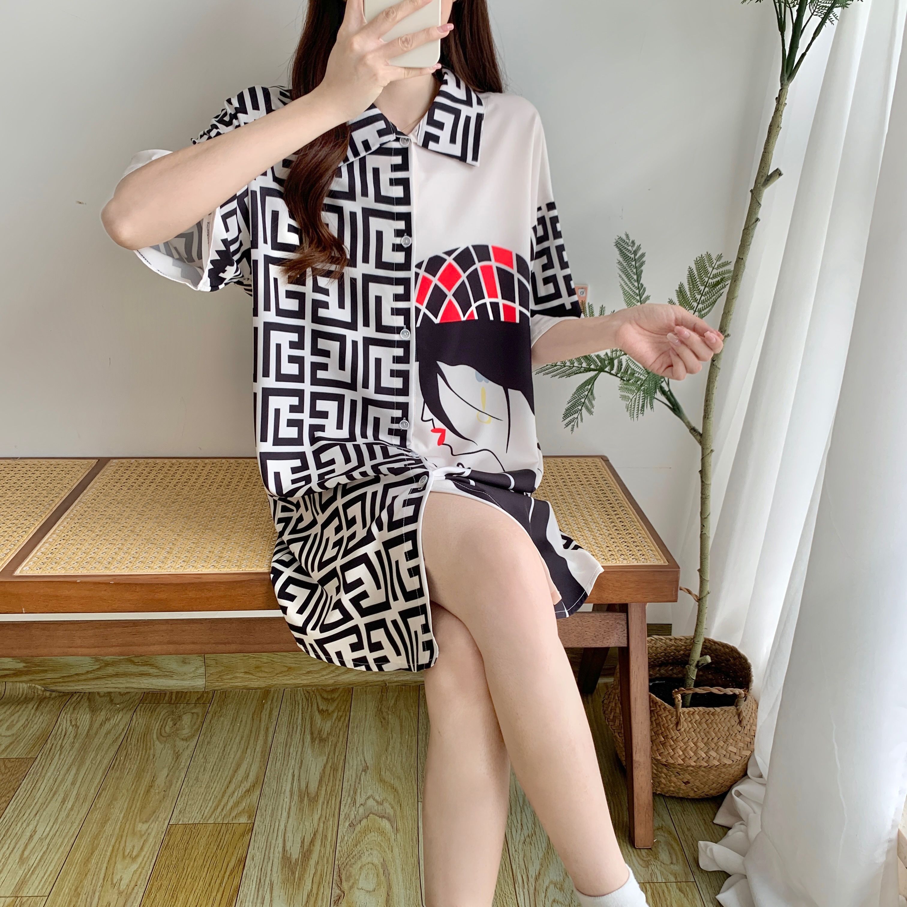 MY867# 冰丝裙翻领开衫女士睡裙家居服可外穿睡衣睡裙女裝貨源服裝批發