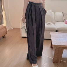 批发chic 韩版春夏法式时尚<b class='q'>气质</b>条纹腰带束带百搭阔腿<b class='q'>裤</b><b class='q'>休闲</b>西<b class='q'>装</b><b class='q'>裤</b>