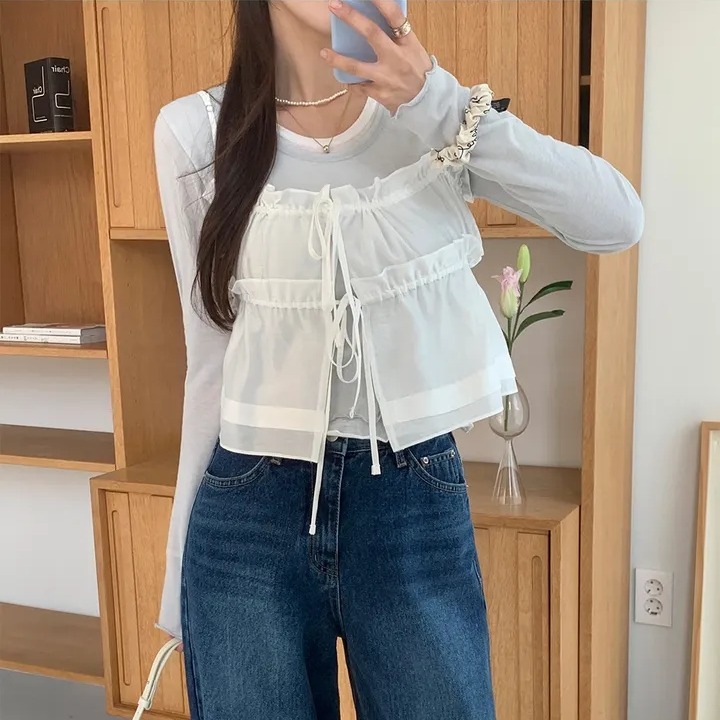 업데이트 chic 한 부서 봄과 여름 달콤한 작은 레이스 섹시한 활 레이스 전후 스택 착용 캐미솔 의류 여자