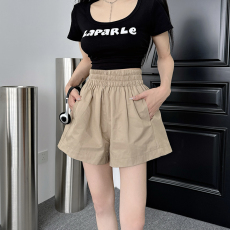 批发<b class='q'>实拍</b>2026夏松紧腰水洗全棉<b class='q'>大码</b>短裤女阔腿裤韩版宽松高腰休闲