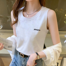 批发官图后包领纯棉小吊带背心女内搭外穿夏<b class='q'>短袖</b>T恤无袖运动上衣
