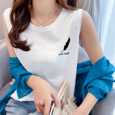 批发官图后包领纯棉小吊带背心女内搭外穿夏<b class='q'>短袖</b>T恤无袖运动上衣