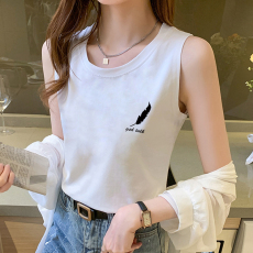 批发官图后包领纯棉小吊带背心女内搭外穿夏<b class='q'>短袖</b>T恤无袖运动上衣