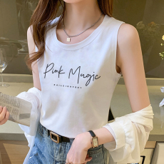 批发官图后包领纯棉小吊带背心女内搭外穿夏<b class='q'>短袖</b>T恤无袖运动上衣