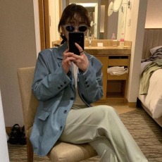 批发尺寸已更新 帅气随性的炸街必备 法式质感中性风西装领皮衣PU外套