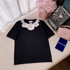 批发高品质25春夏新款重工立体花朵装饰圆领套头针织背心<b class='q'>宽松</b>百搭上衣