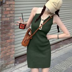 批发天猫抖音质量纯欲辣妹包臀针织<b class='q'>连衣裙</b>女新款显瘦修身气质打底短裙