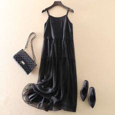 批发<b class='q'>清仓</b>捡漏~专柜撤回尾单重磅真丝<b class='q'>连衣裙</b>2025夏桑蚕丝显瘦吊带裙女