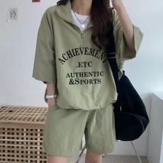 批发<b class='q'>韩版</b>休闲<b class='q'>运动服</b>套装女夏季2025新款短袖短裤校园风