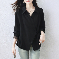 批发实拍<b class='q'>大码</b><b class='q'>女装</b>衬衫时尚休闲宽松显瘦微胖纯色简约百搭秋季