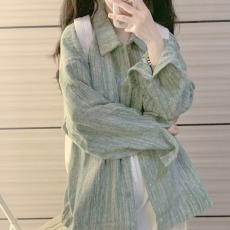 批发美式小香风扎染绿色<b class='q'>夹克</b>外套女春秋2026<b class='q'>新款</b>慵懒风复古宽松上衣潮