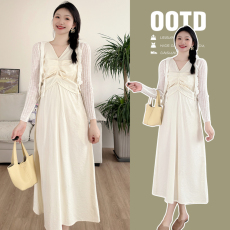 批发实拍大码女装春装新款套装长袖防晒衣+背心裙春季两件套连衣裙