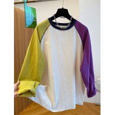 批发原版特<b class='q'>大码</b>300斤撞色拼接亚麻<b class='q'>长袖</b>t恤女春夏宽松防晒插肩袖上衣潮