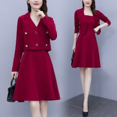 批发大码女装<b class='q'>秋</b>装套装小西装外套2026新款胖妹妹西装连衣裙显瘦两件套