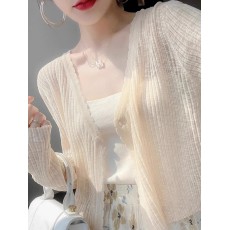 批发冰丝针织开衫女2026早春新款防晒空调衫上衣配吊带裙小披肩短外套