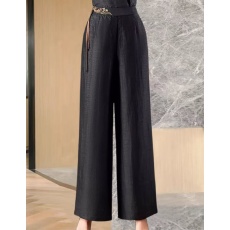 批发高端香云纱裤子女春夏新款<b class='q'>专柜</b><b class='q'>正品</b>中式刺绣妈妈装真<b class='q'>丝</b>休闲阔腿裤